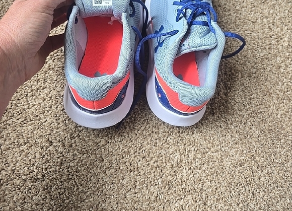 Under Armour Kids' Blue and Orange Athletic Shoes - Picture 5 of 7